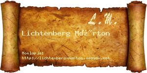 Lichtenberg Márton névjegykártya
